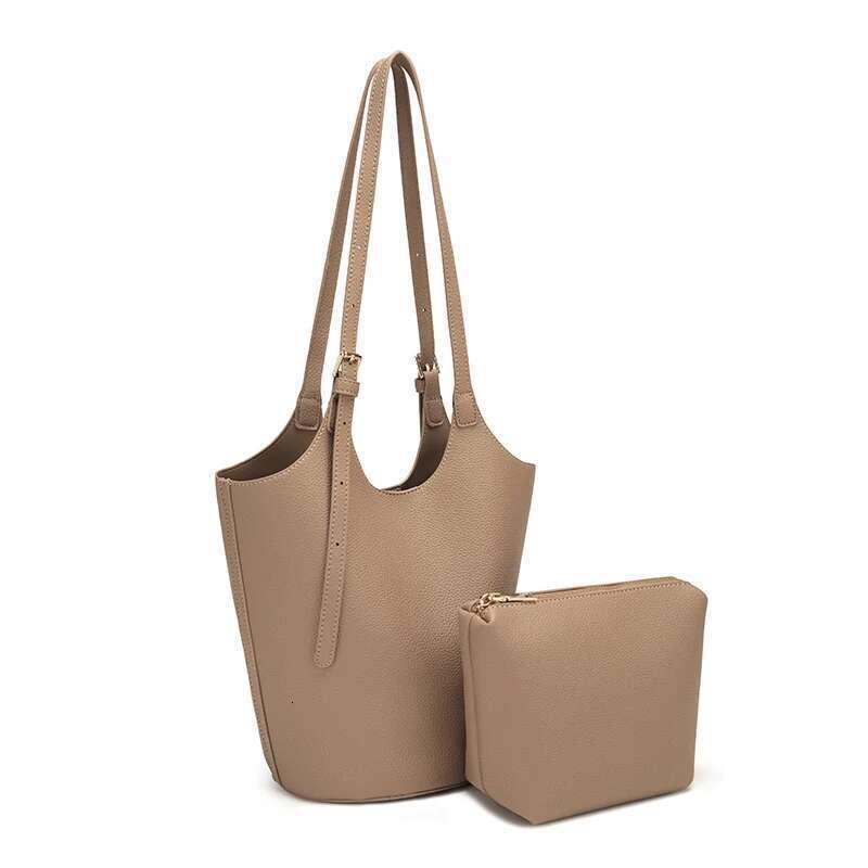 Retro Simple Shoulder Bags Large Capacity Pu Leather Bucket Women's Commuting Underarm Bag Fashion Ladies Handbags