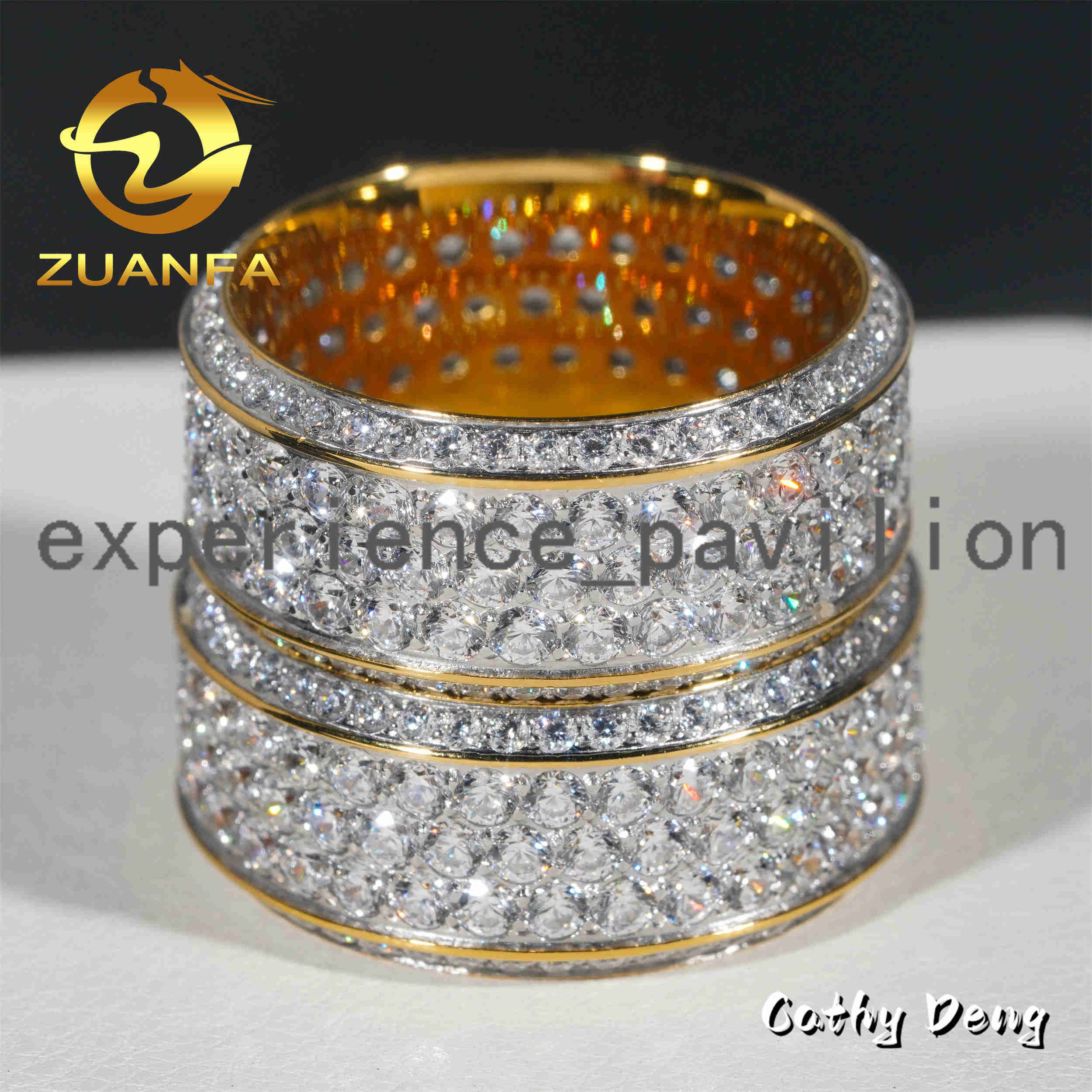 Wholesale Price Iced Out Moissanite Diamond Cuban Rings 925 silver 925 silver 925 silver Hip Hop Ring Men Diamond Ring