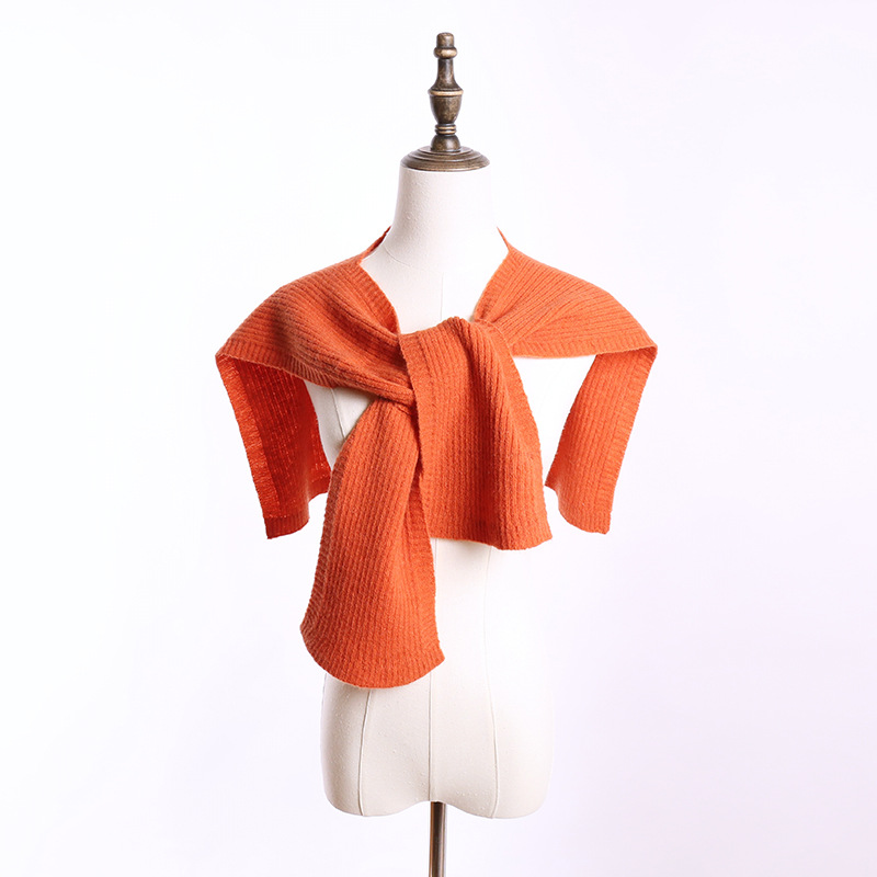 K730 Arctic velvet knitted shawl outerwear for women Korean style spring and autumn all-match air-conditioned room warm scarf shoulder drape solid col