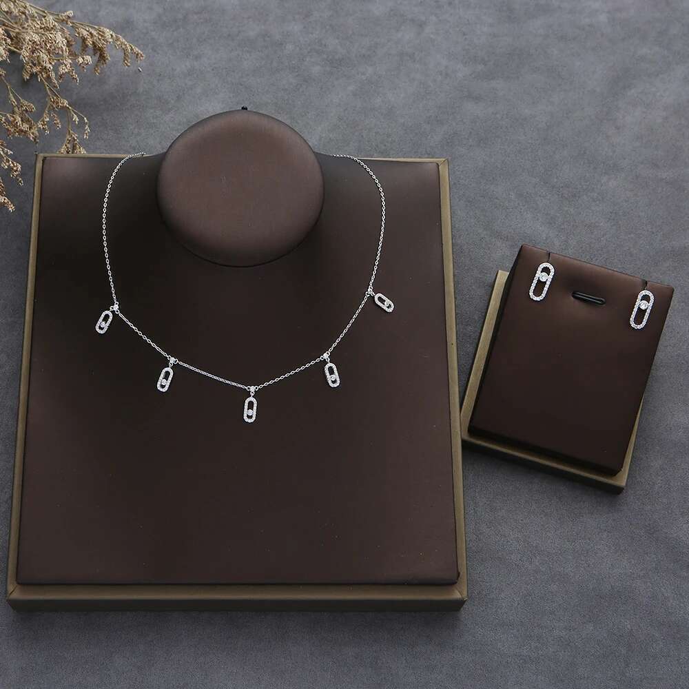 Trendy Dainty Initial Necklace Earring Ring Sets Stackable For Women Girlfriend Wife Gift Pendientes Mujer Moda Hxn013