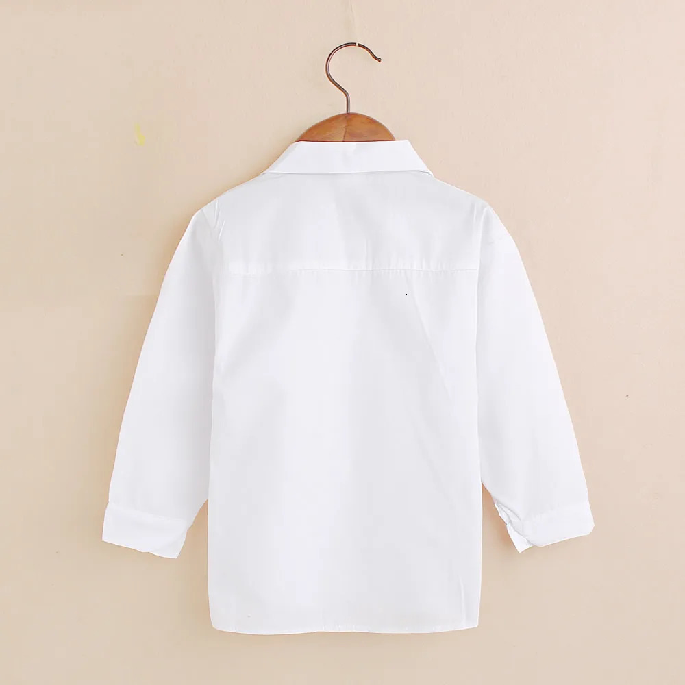 Childrens shirt in the spring and autumn boys and girls suit collar shirt Childrens pure color long sleeve shirt 250515