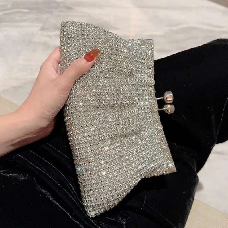 Luxy Moon Rhinestone Evening Clutch Bag Dress Wedding Bride Handbag Shiny Design Party Banquet Lady Portable Purse Z534