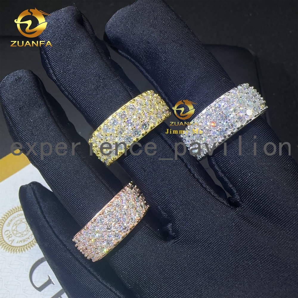New Arrivals Luxury Jewelry Pass Diamond Tester 925 Sterling Silver Fully Iced Out VVS Moissanite Diamond Eternity Band Ring