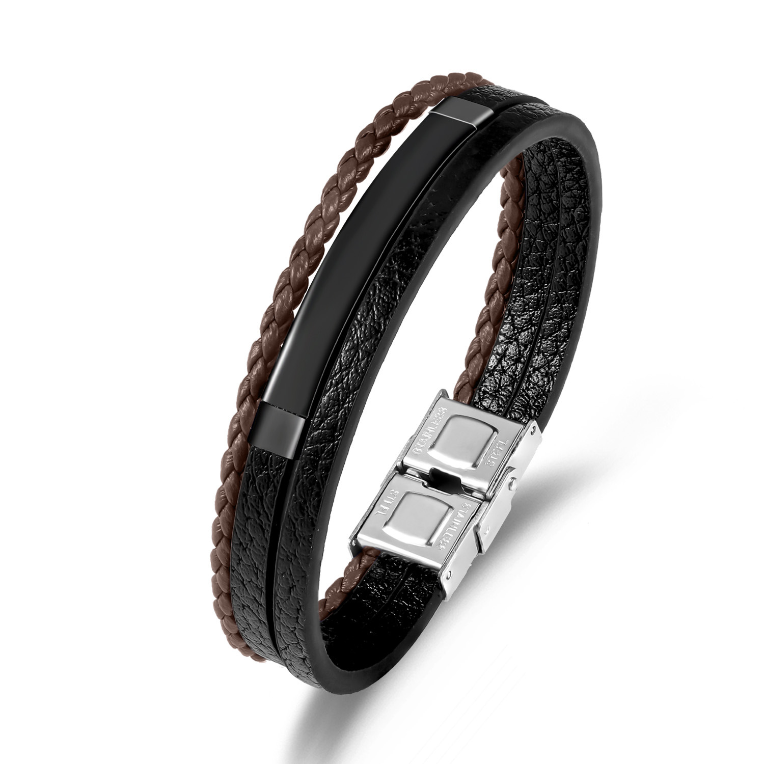 New Stylish European and American Fashion Men's Bracelet, Stainless Steel & Titanium Engraved Handcuff, Laser Etched Couples' Jewelry