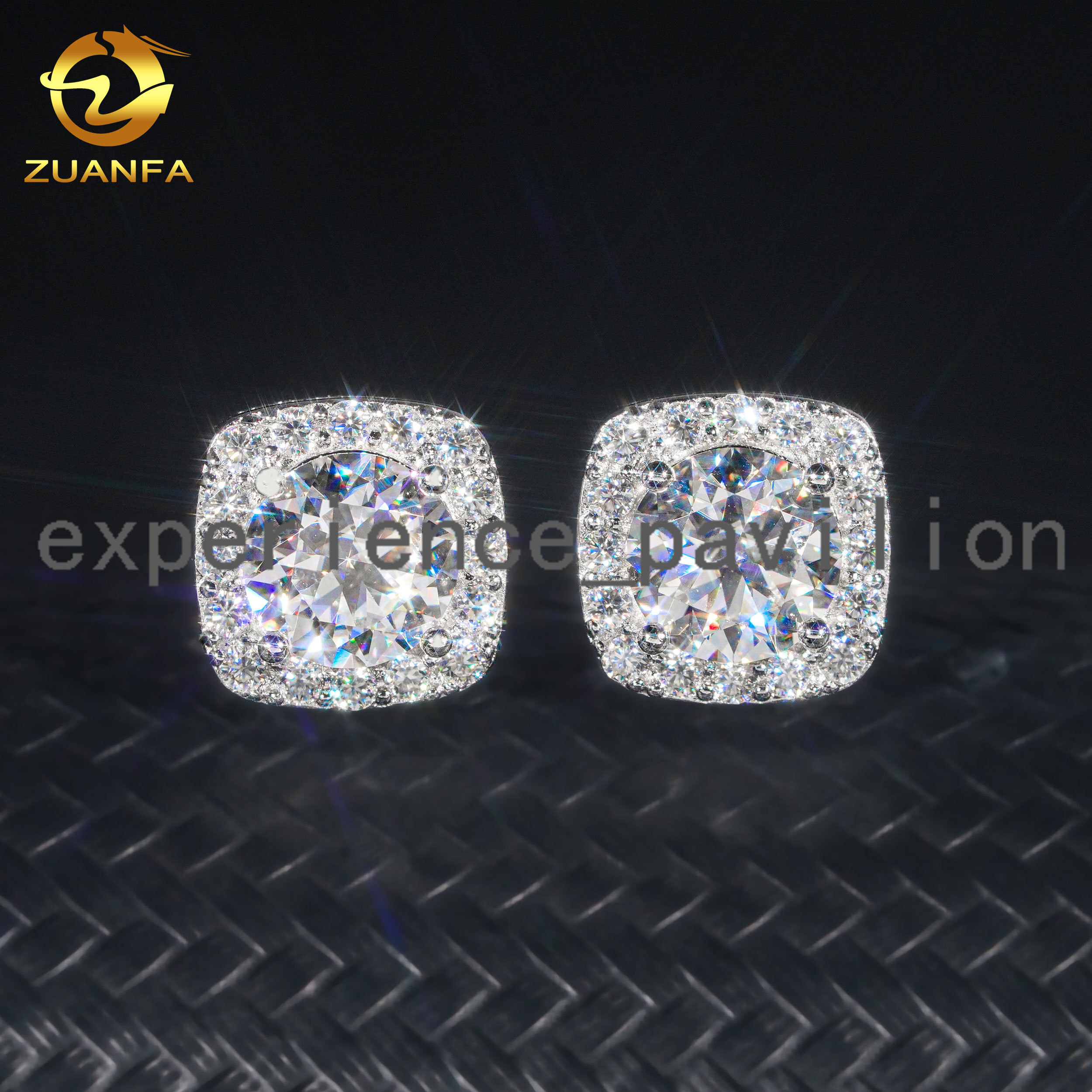 Wholesale Price 5mm-8mm Moissanite Stud Earrings Halo Earrings 925 Sterling Silver Screw Iced Out Hip Hop Earring for Women Men