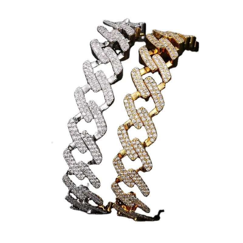 High Quality Custom Wholesale 14 mm Iced Out Cuban Link Chain Bracelet for Men Women