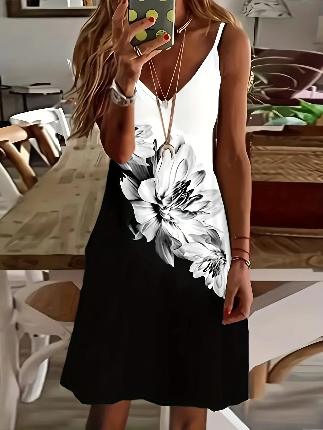 Plus Size Elegant Women Summer Floral Print Spaghetti Strap Backless Beach Dress Casual Sleeveless V Neck Sundress 250509