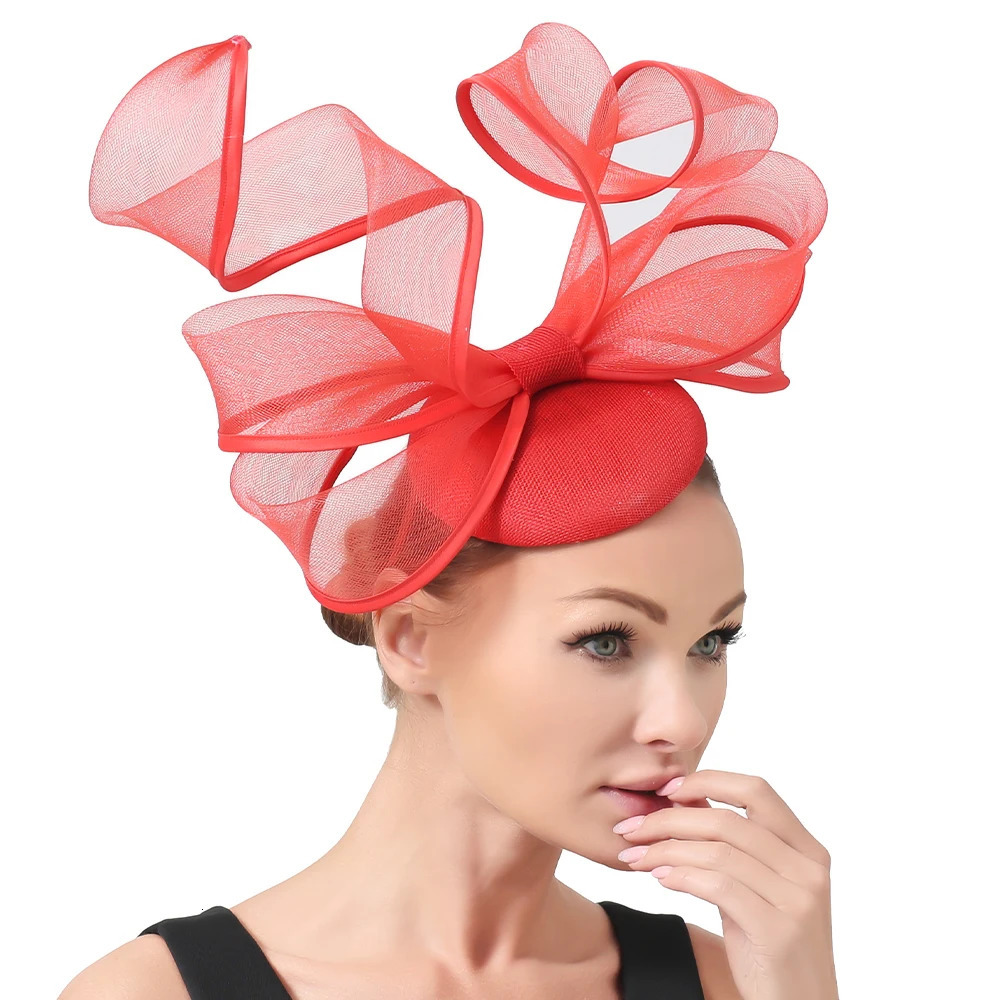 Ladies Royal Blue Bridal Derby Pillbox Hats With Bowknot Flower Sinamay Hat Women Wedding Hair Accessories SYF774 250514