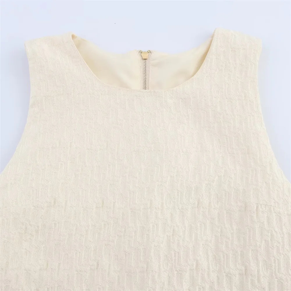 UNIZERA womens embossed short skirt style hem top Midi solid color half temperament summer 250515