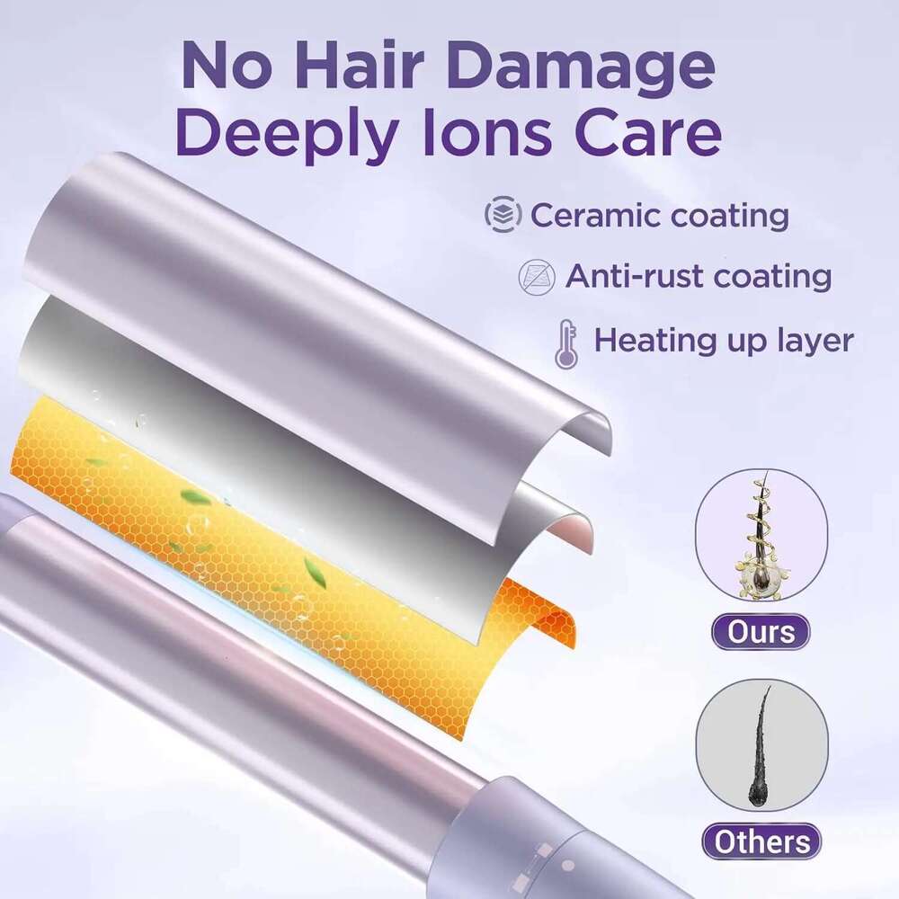 BESTOPE PRO 5 in 1 Iron-Curling Wand Set with Straightener, Barrels Hair Crimper Iron, 3 Ceramic Curling Iro