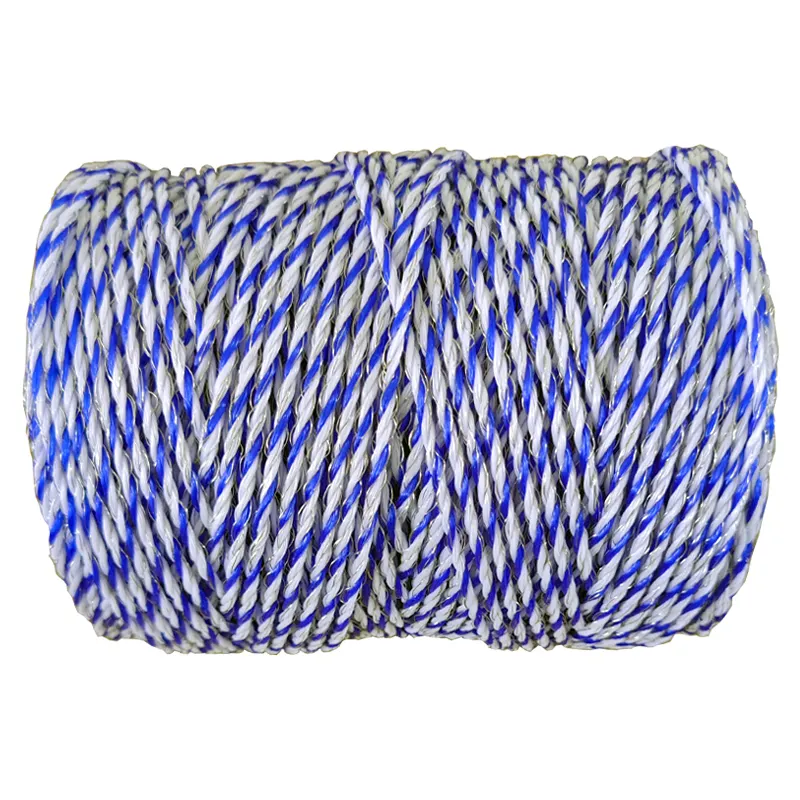 Electric Fence Polywire 656 Feet 200 Meters, Portable Livestock Fencing Polywire Roll Stainless Steel Conductive Fence Rope