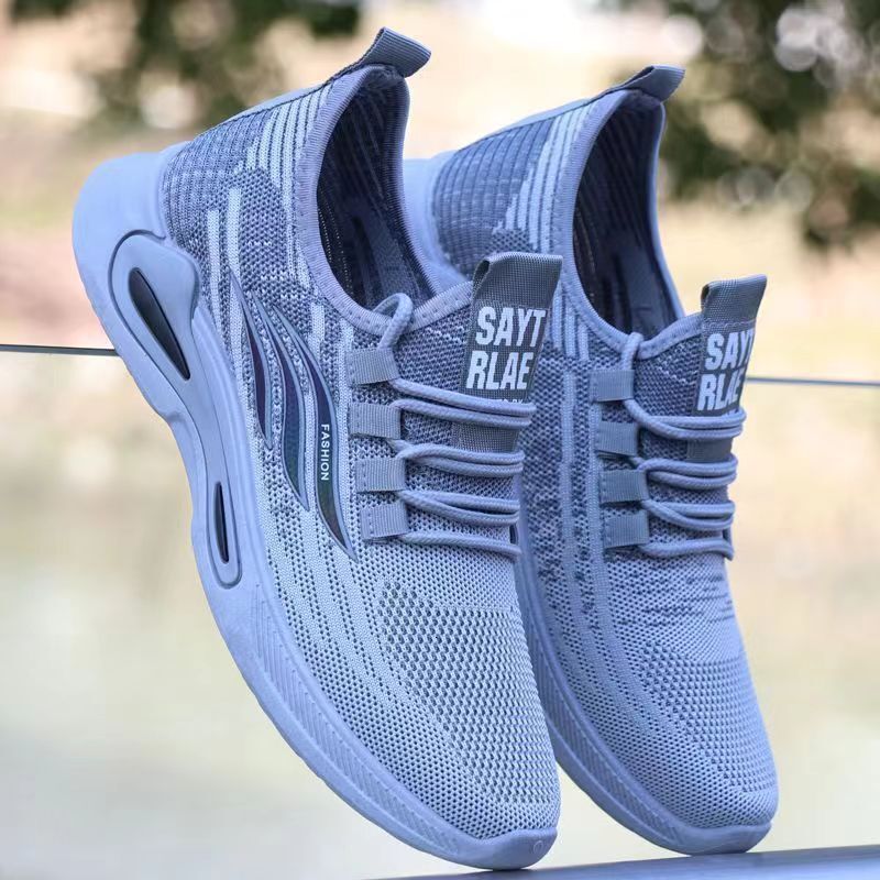 2025 New Fashionable Flyknit Breathable Men's Sports and Leisure Soft soled Lightweight One Step Lazy Shoes