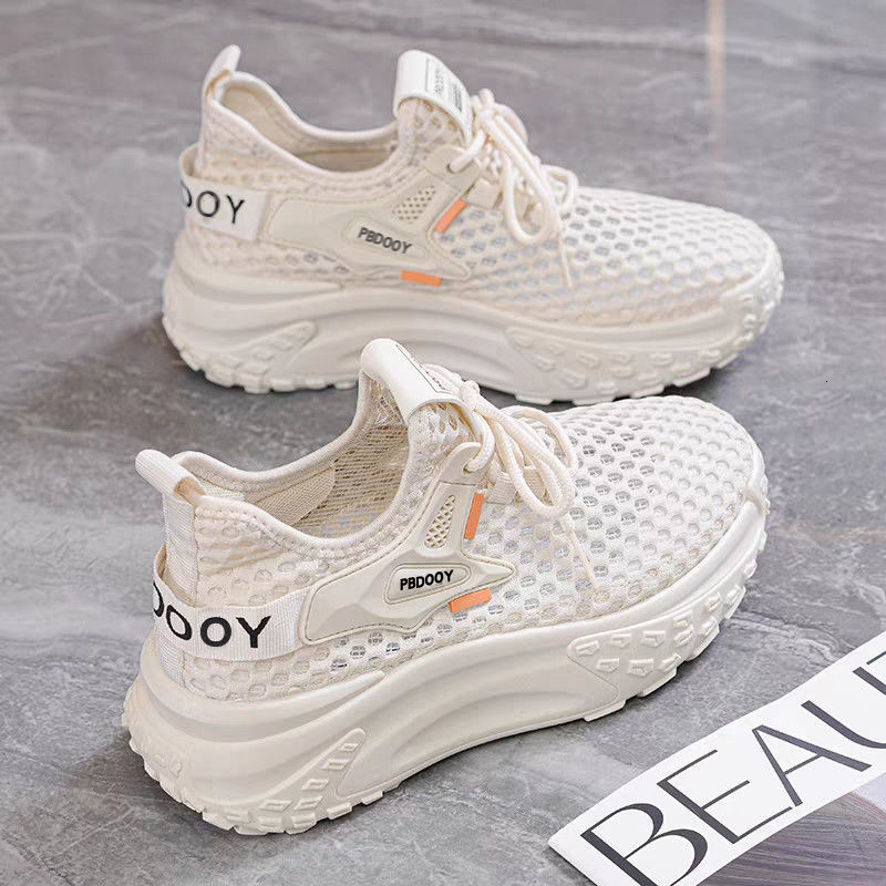 Summer Women S New Breathable Hollow Mesh Children Casual Shoes S Korean Versatile Thick Soled Sports Shoes Casual Dad Shoes Ddmysaturn