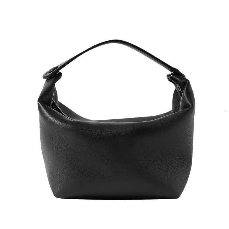 Lunch box genuine leather women's bag, niche design, simple handbag, convenient European and American fashion handbag