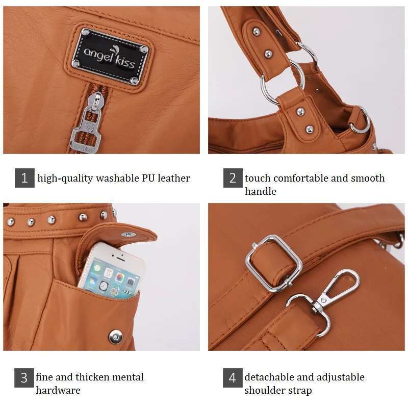 Winter Fashion Shoulder For Women Soft PU Crossbody Handbg Large Capacity Messenger Bag Hobos Big Purse