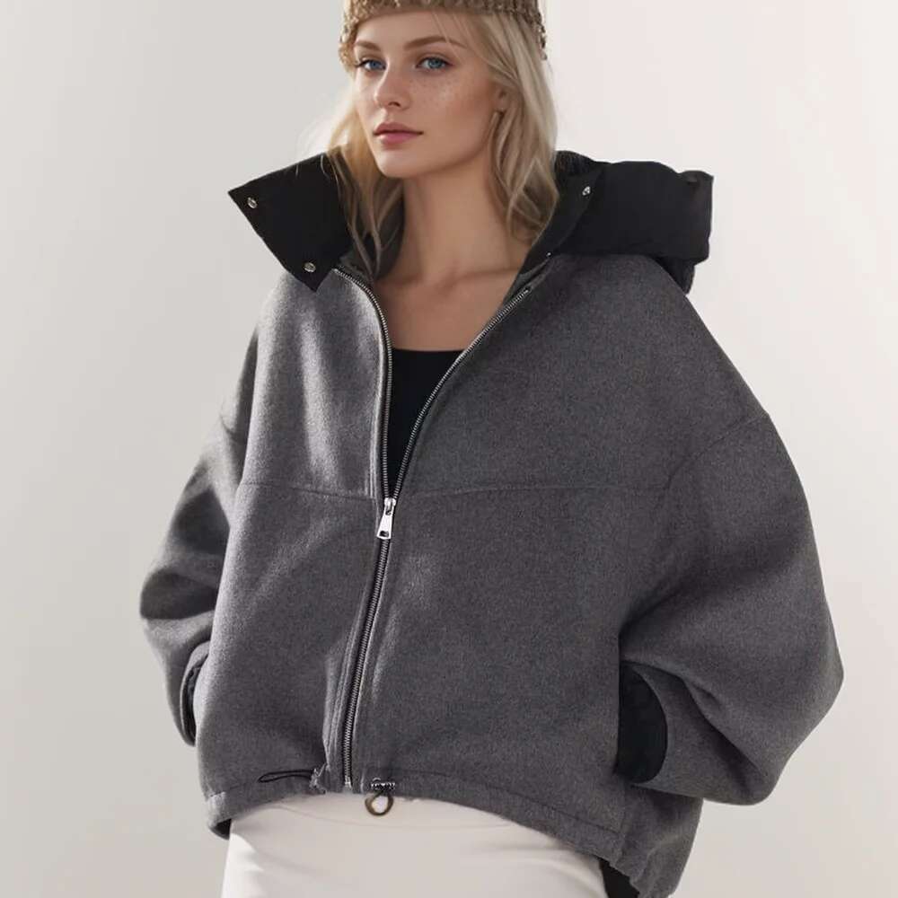 Autumn new fashionable women's clothing casual elegant design European and American style woolen cotton hat jacket