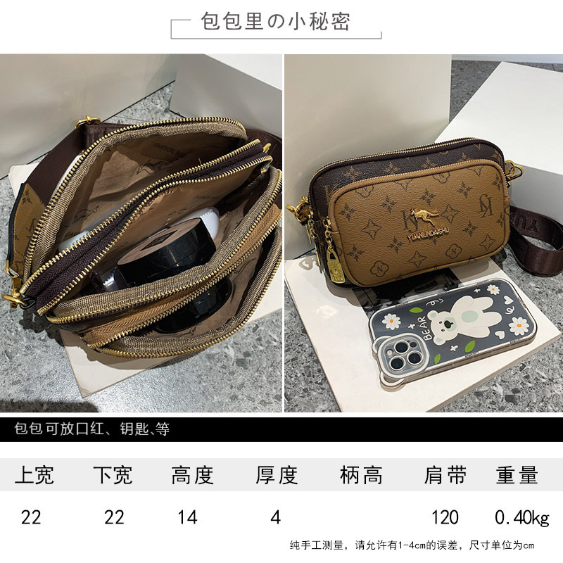 Free shipping 2025 new designer bag, fashionable commuting small square bag, high-end texture printed single shoulder diagonal cross bag for women