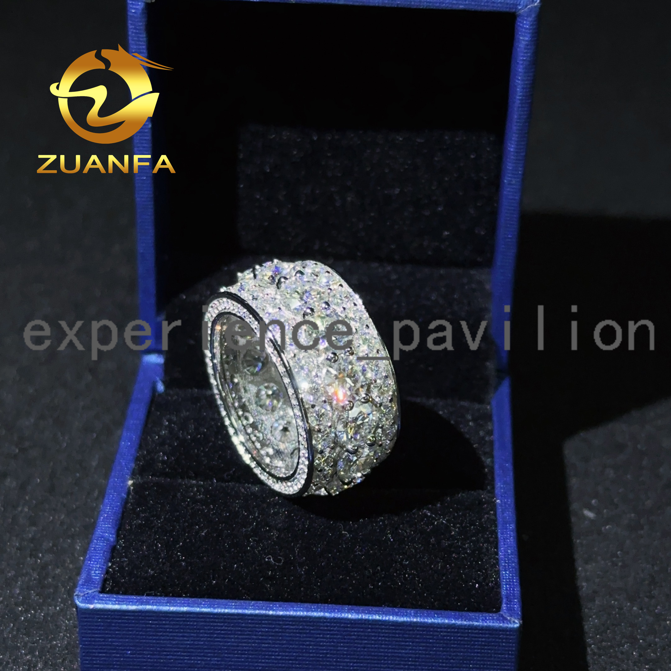 Hot Selling Trendy 10-Style Silver 925 Iced Out Rings Fashion Mens Gold Plated Bling Hip Hop Cuban Ring Moissanite Diamond