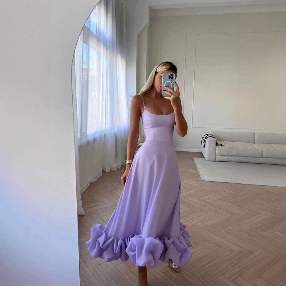 White Dress Maxi Dress 2023 Spring/Summer Women's New Fashionable Hanging Strap 3D Flower A-Line Dress KQ