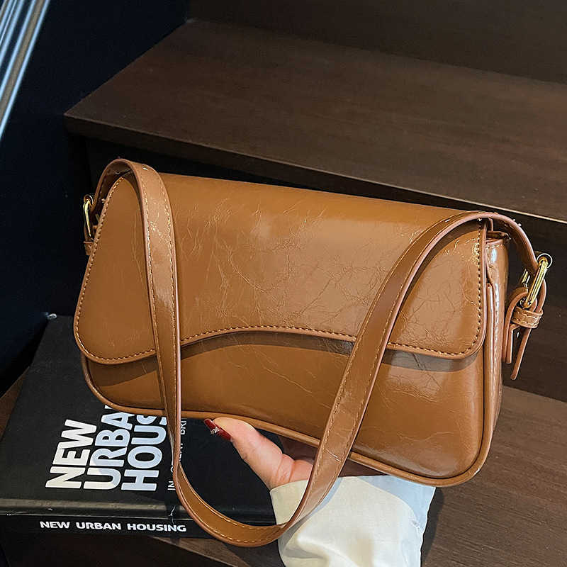 Women's Solid Color Shoulder Bag Fashionable PU Leather Crossbody Bag Casual Trendy Versatile High Quality Commuting Bag