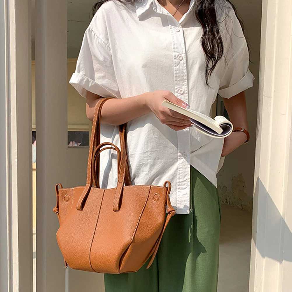 Wen Soft Underarm Bag Large Capacity Fi Tote Bag Stylish Shoulder Bag Simple Shopping Bag Trendy Commuting Bag B250618