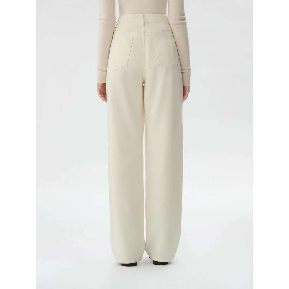 FSLE Straight Leg Jeans For In Autumn And Winter 2024 New Slim Versatile Casual Loose Women Pants 24Fs14495 Designer