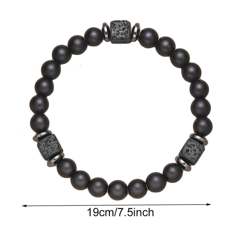Fathers Day Mens With Love Card Natural Stone Beaded Lava Rock Bracelet Dad Birthday Gifts Ideas