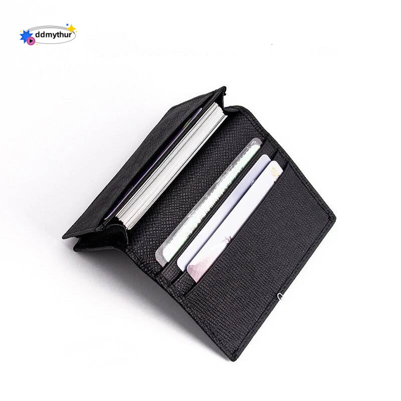 Genuine Leather Business Card Holder Slim RFID Wallet for Men Women Cards ddmythur