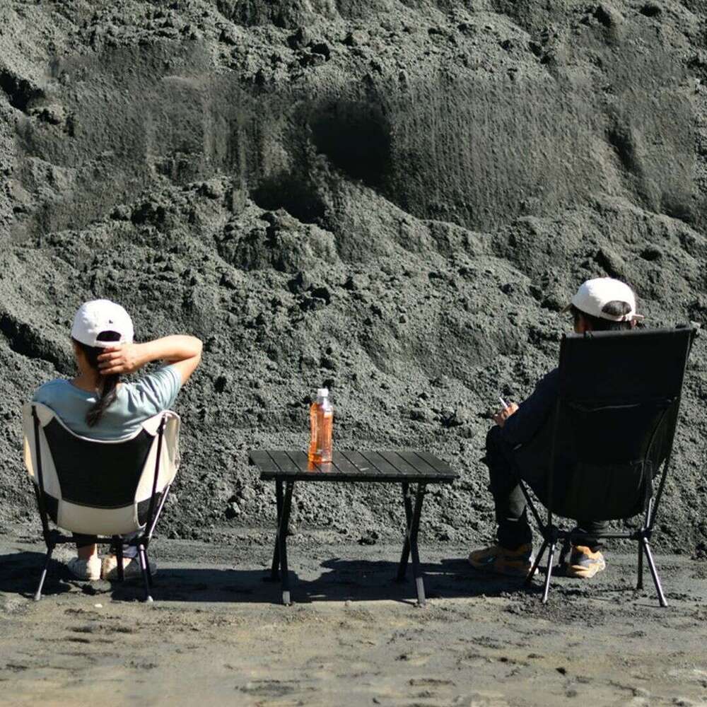 Outdoor breathable moon lightweight portable space folding chair with backrest, fishing beach camping chair, high back