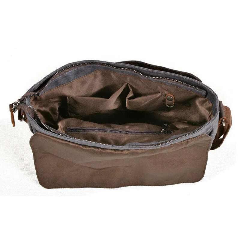 Outdoor Casual Canvas Single Shoulder Men'S Anti-Splash Oil Wax Vintage Crossbody Bag