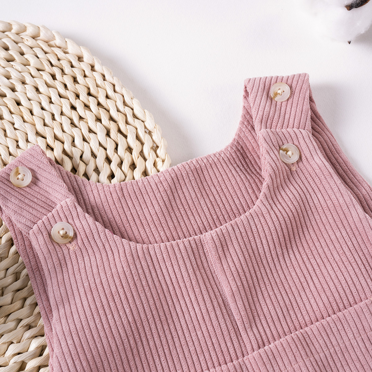 Spring+fall baby jumpsuit, baby clothes, soft corduroy activity button jumpsuit pants, suitable for outing play wear and home wear, comfortable and si
