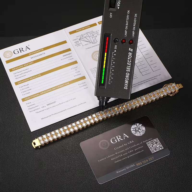 2 Rows 6mm 8mm 10mm Tennis Bracelet Sterling Sier VVS1 D Color Moissanite with GRA Certification