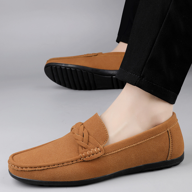Four Seasons Bean Driver S One Step Men Casual Shoes S British Set Shoes Comfortable Driving Lazy Shoes Ddmysaturn