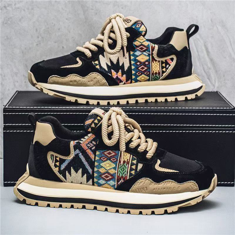 Men's 2025 new fashion trend color versatile sports and leisure comfortable thick soled high tide shoes