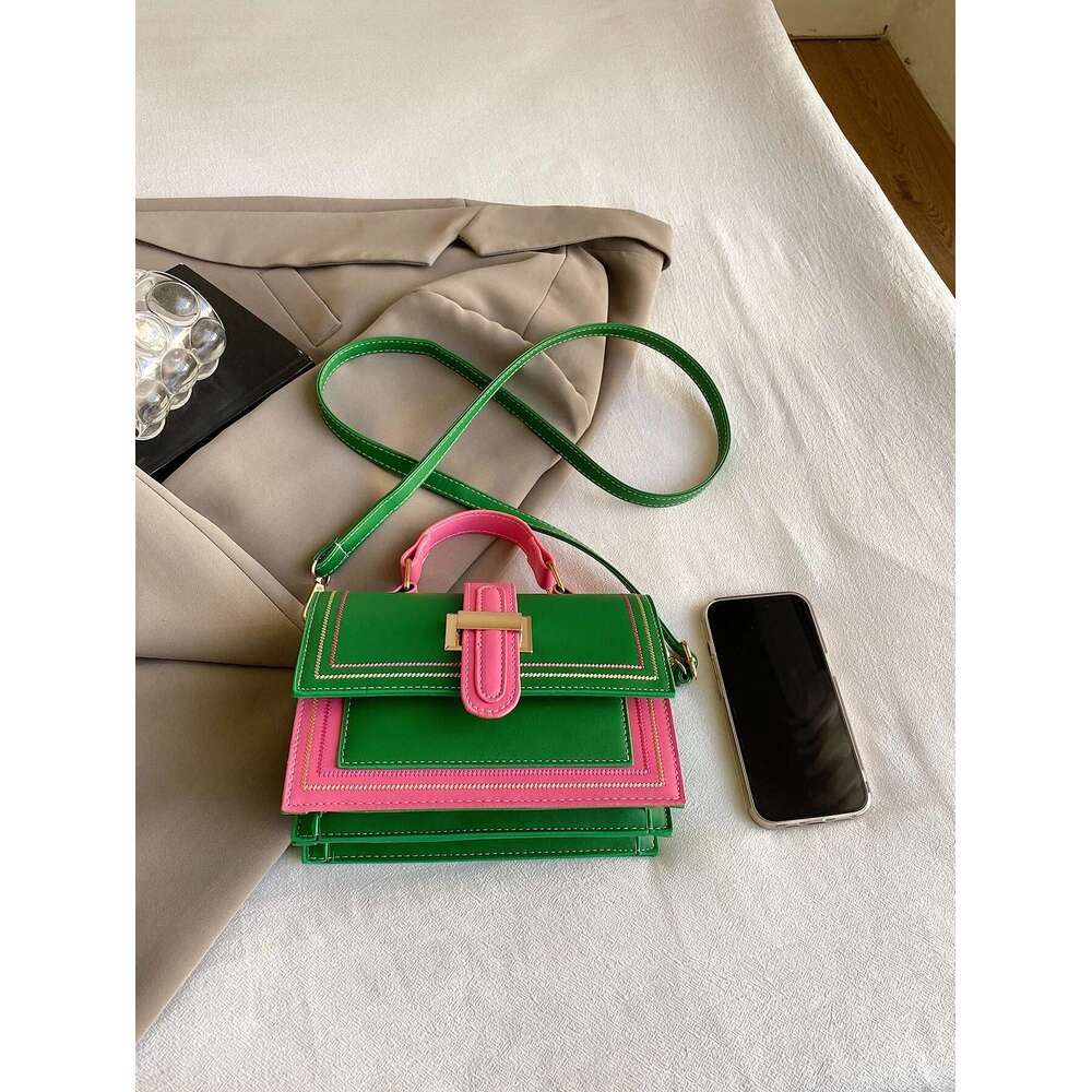 Trendy And Fashionable For Women, Versatile Temperament, Color Matching Bag, Large Capacity, Daily Wear, Women's Portable Shoulder Crossbody Bag