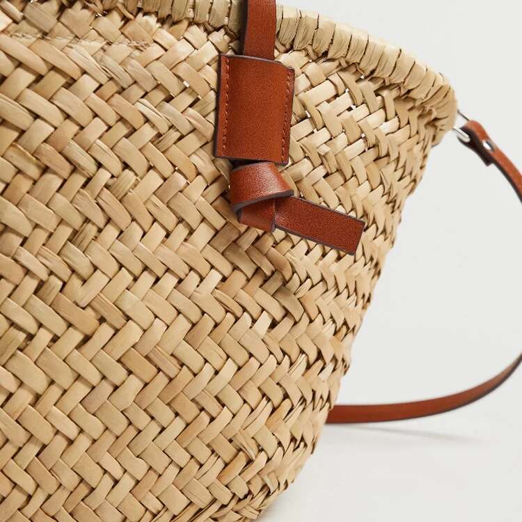 Casual Wicker Woven Basket Bags Rattan Women Handbags Handmade Summer Beach Straw Tote Designer Shoulder Crossbody Bag 2024