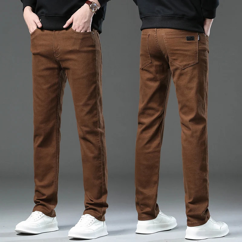 3 Colors Plus Size Mens Clothing Slim Jeans Fashion Loose Straight Business Casual Stretch Denim Pants Male Trousers 2844 250515