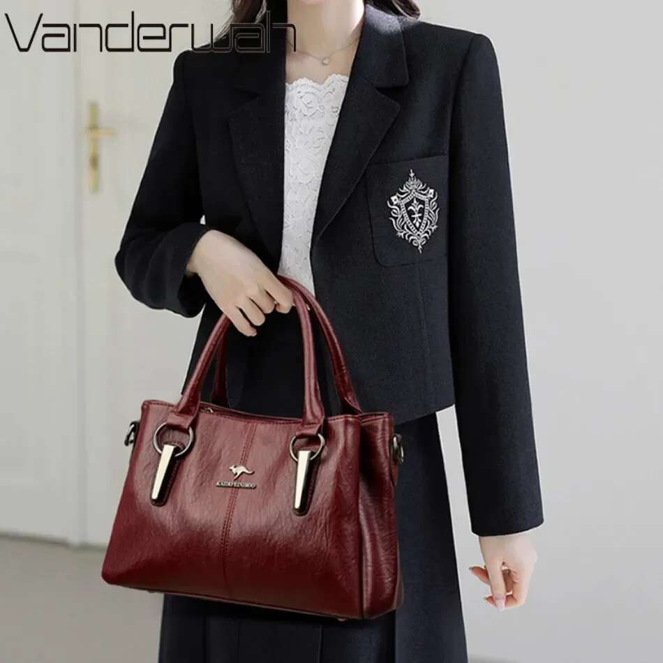 High-Quality Soft Leather Handbags Designer High-Capacity Ladies Crossbody Hand Bags For Women 2024 Sac A Main