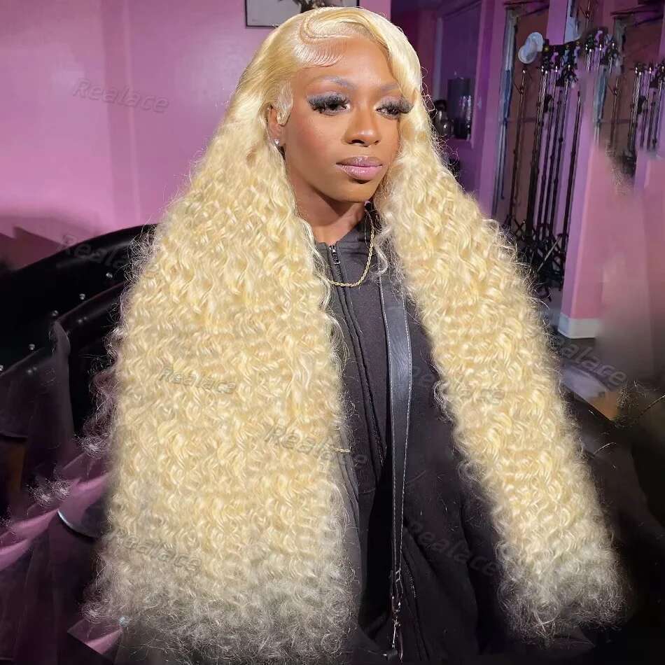 613 Honey Blonde 13x6 HD Frontal Wig Human Hair Curly 30 inch Deep Wave Brazilian Colored 13x4 Lace Front Wigs For Women