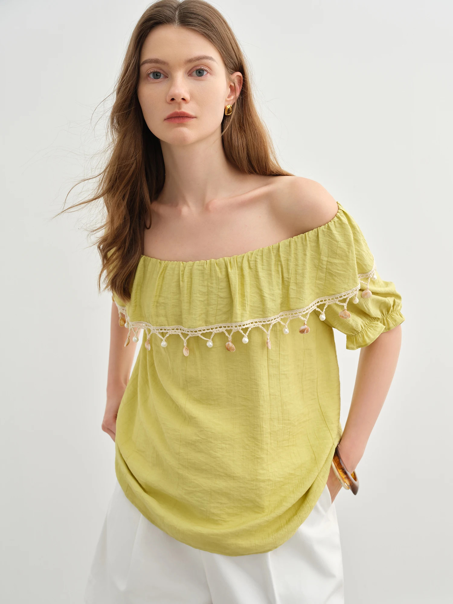 DUSHU Sweet Vacation Twowear Blouse Summer Romantic 25DS82741 250515