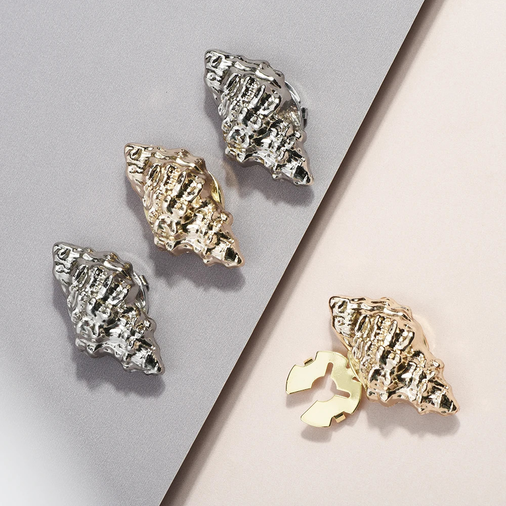 2Pcs Summer Vacation Ocean Conch Shirt Button Cover Cufflinks Sleeve Button Women Jewelry Decoration Gift 250515
