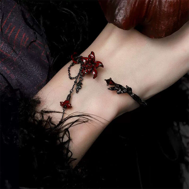 Mandala flower tassel jewelry, ring, earring, bracelet, necklace, high-end feeling, diamond studded, dark style, sweet and cool, spicy girl jewelry