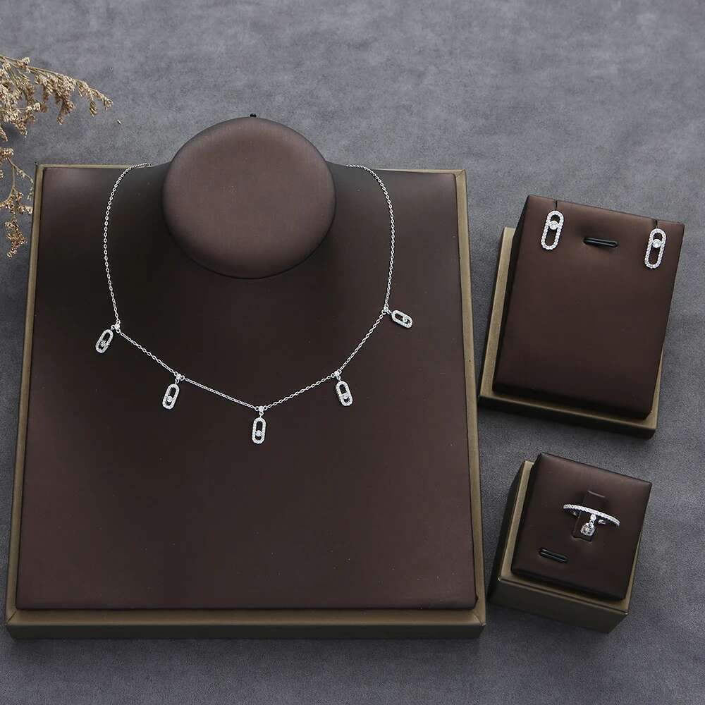 Trendy Dainty Initial Necklace Earring Ring Sets Stackable For Women Girlfriend Wife Gift Pendientes Mujer Moda Hxn013