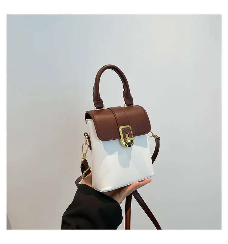 2025 Mini Square Tote Bag, Two-Tone Convertible Crossbody With Detachable Chain Strap