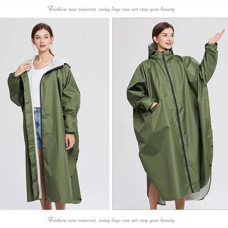 Women Breathable Raincoat Thickened Raincoat Big Rain Coat Poncho Ladies Waterproof Cloak Raincoats Adults Bicycle Rainwear 250515