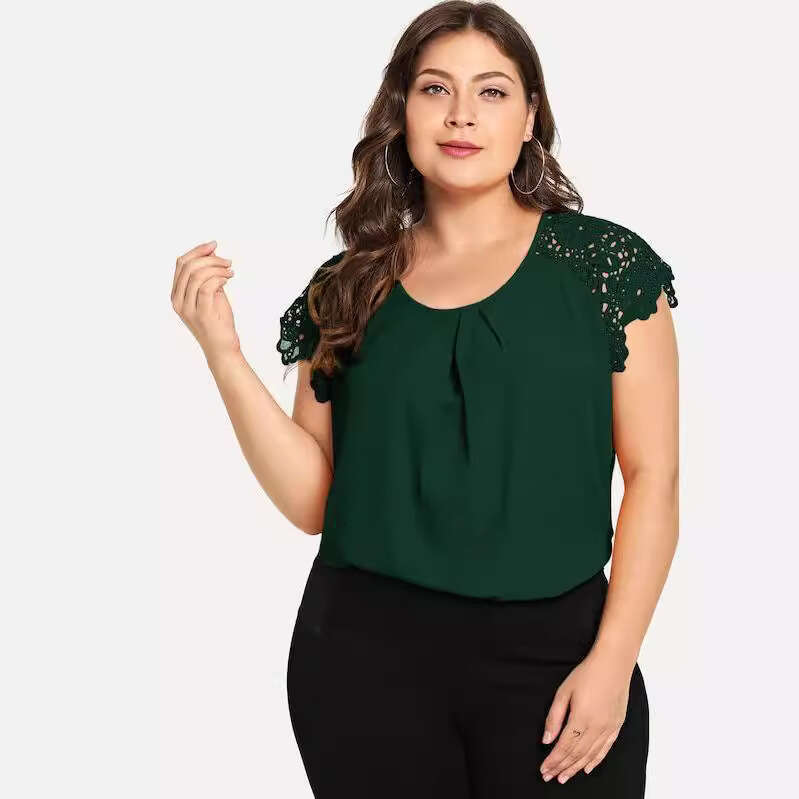Plus Size Designer Shirt Mens Clothes Clothes T Shirt Women Designer Tshirt Women Large Size Womens Round Neck Solid Color High-density Chiffon Lace S