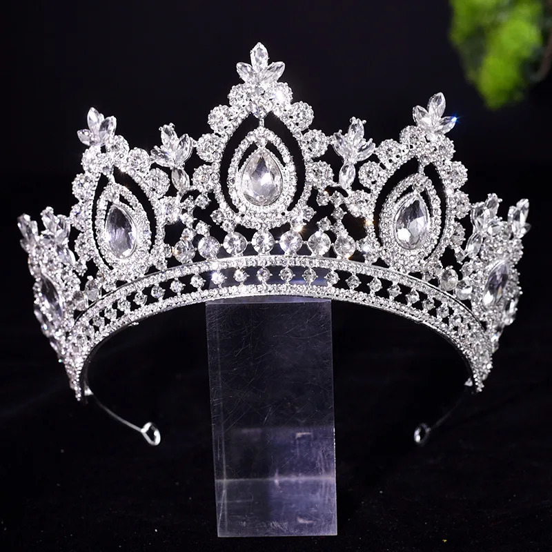 Silver Gold Color Crystal Rhinestone Tiaras And Crowns For Bride Women Princess Diadems Wedding Hair Accessories 250509