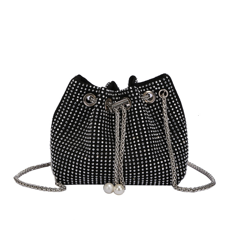 Top brand high-quality new free delivery designer bag with diamond inlay and drawstring fashion design crossbody bag for women's shiny diamond ch