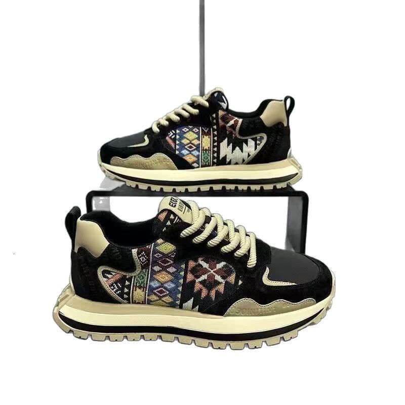 Men's 2025 new fashion trend color versatile sports and leisure comfortable thick soled high tide shoes