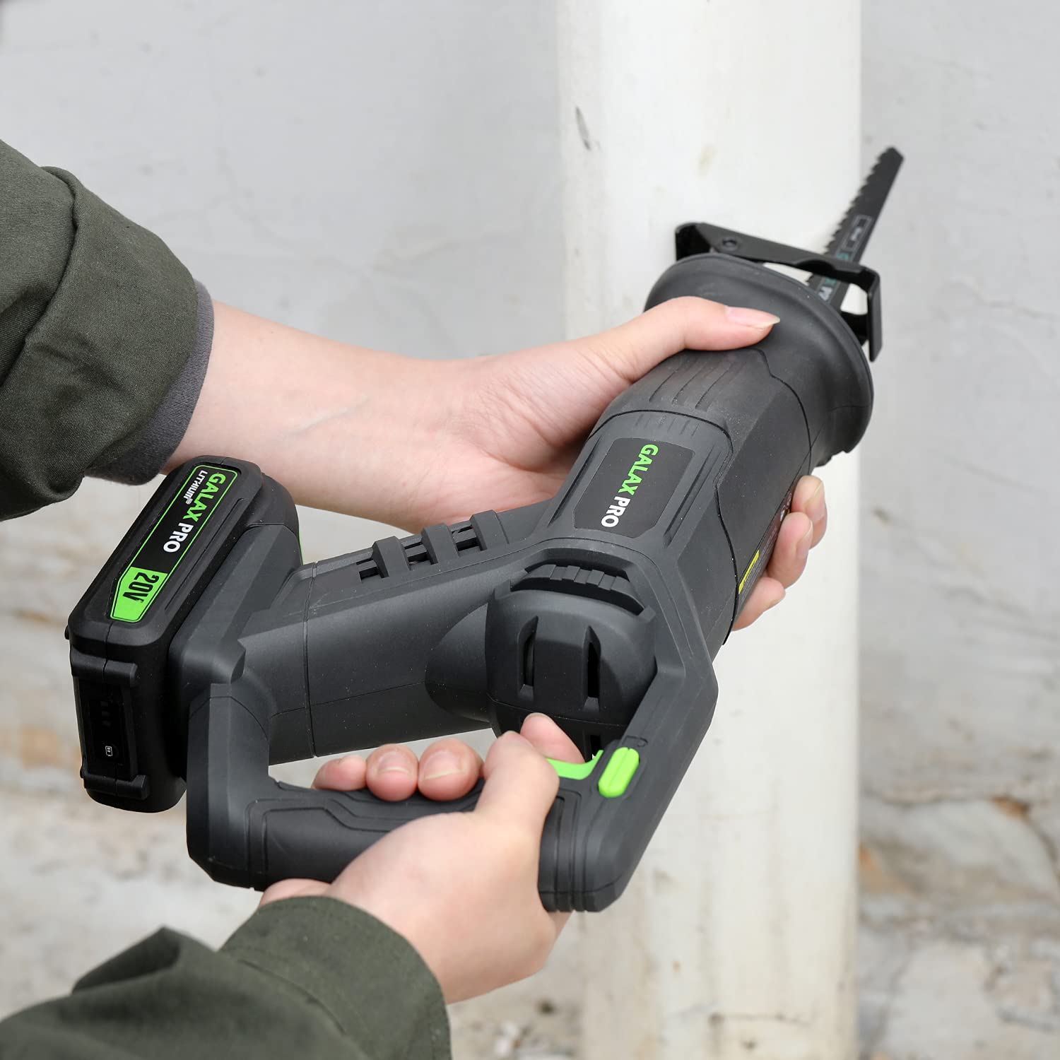 GALAX PRO 20V System Battery Reciprocating Saws with Battery and Charger Stroke Length 22 mm Battery Saw for Cutting Wood Plastic